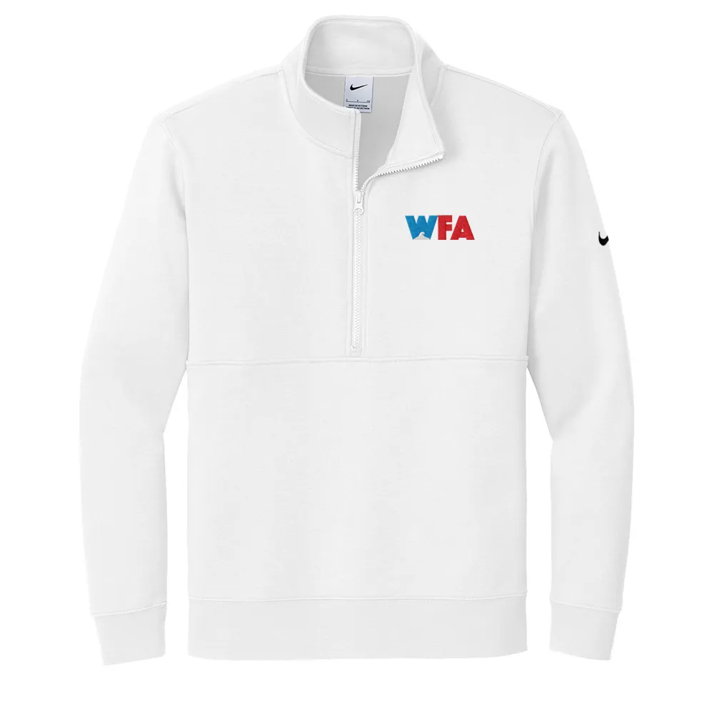 [WFA-NKDX6718-White-XS] Nike Club Fleece Sleeve Swoosh 1/2-Zip (White, XS)